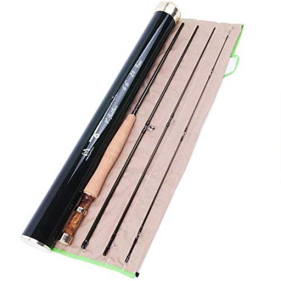 M MAXIMUMCATCH M MAXIMUMCATC Maxcatch VFeather Medium Fast Fly Rod 4 Pieces Trout Fly Fishing Rod with IM10 Rod Tube Weight 4 (2 6'6'' Pieces)