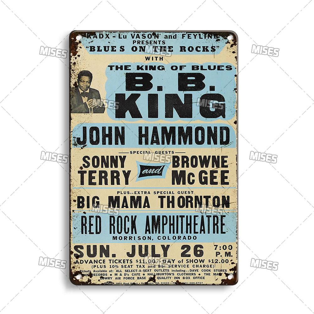DORA Tin Sign MISES KING OF THE BLUES BB King Metal Poster Classic Metal Sign Wall Plate Home Garden Cafe Industrial Decor Old Metal Plaque