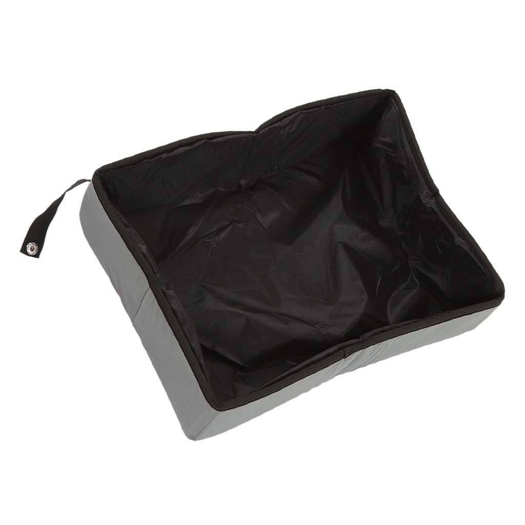 Collapsible Cat Litter Box Cloth Waterproof Outdoor Portable Cat Litter Box for Travel S Grey