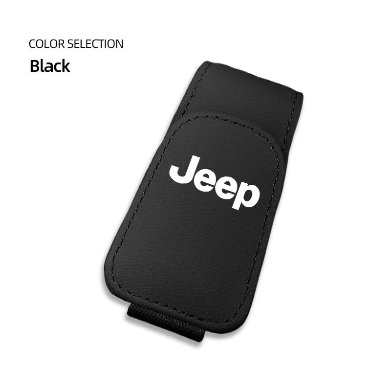 

Для Jeep Зажим для очков в автомобиле из ПУ-кожи Держатель для кредитных карт Зажим для билетов Для Jeep Grand Cherokee Wrangler JK Gladiator Compass Re