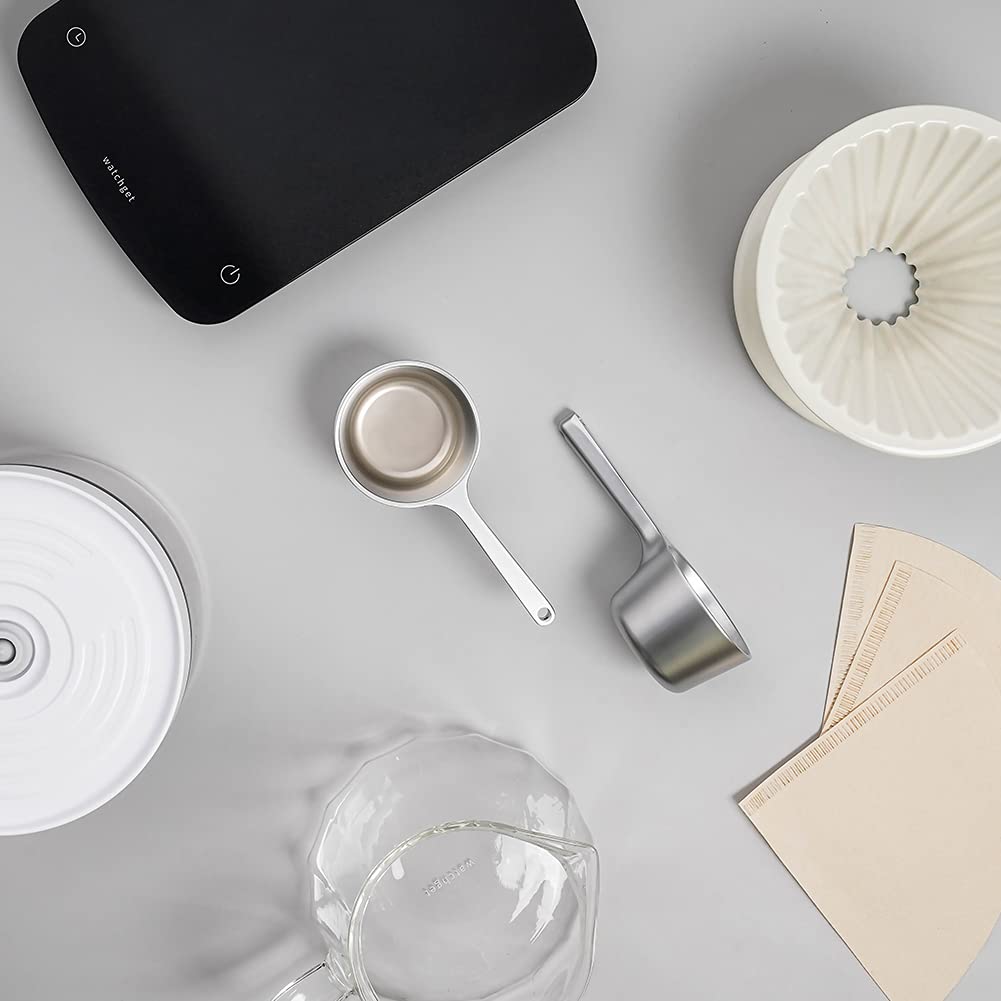 watchget Coffee Measuring Spoon, Straight Coffee Measuring Scoop, Canister Measuring Scoop, Approx. 15g Coffee Beans, Metal Scoop with Short Handle,