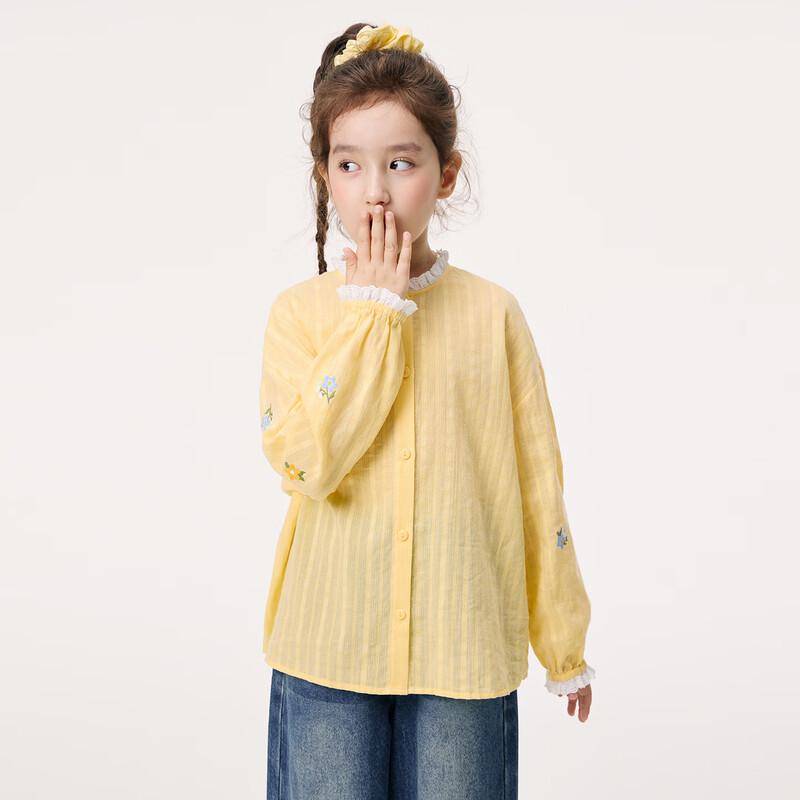 Girls  Pure Cotton Lace Round Neck Shirt 120