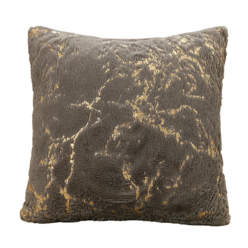Plush Golden Fur Cushion Cover White 43x43 Decorative Pillow Cover for Sofa Home Decor Pillow Case Gray Black Fur Cushion Cover
