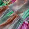 Fashion Elegant Print Dress Women Sexy Off Shoulder Backless Tie-dye Suspender Female Dresses 2 Piece Slash Neck Vacation Lady Robes