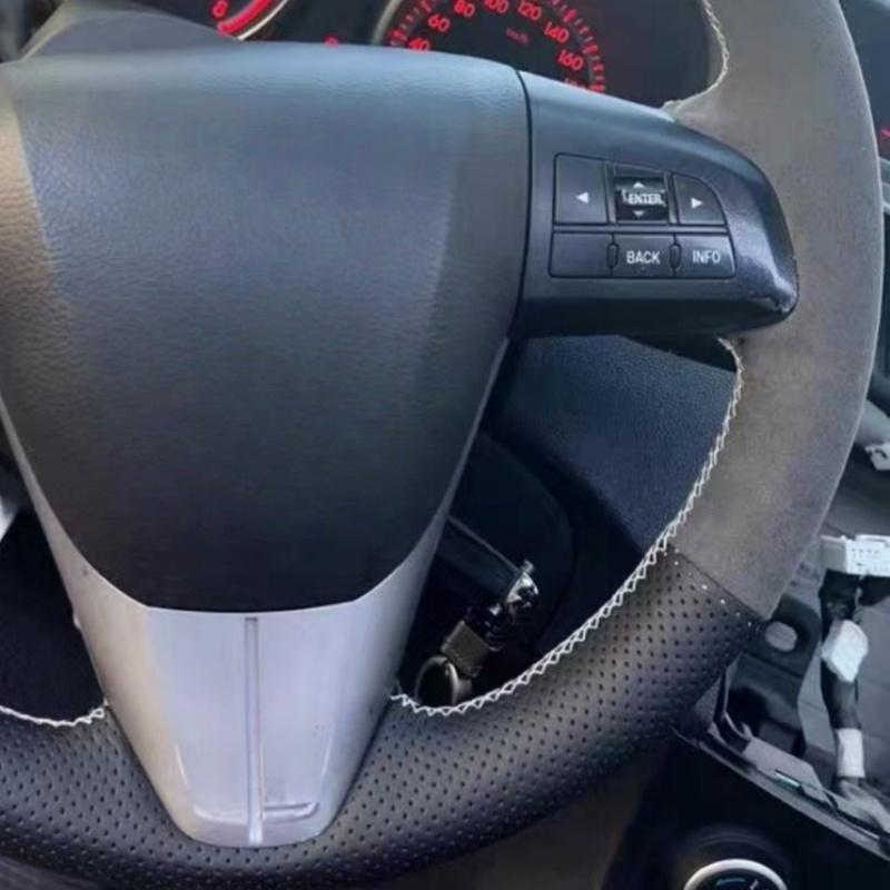 Car Steering Wheel Braid Cover Non-Slip 100% Fit For Old Mazda 3 Mazda 5 Mazda 6 2003-2015 Car Products Steering Wrap
