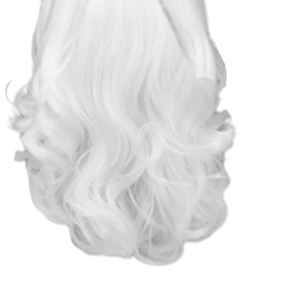 Santa Claus Wig And Beard Cosplay Christmas White Curly Hair for Stage