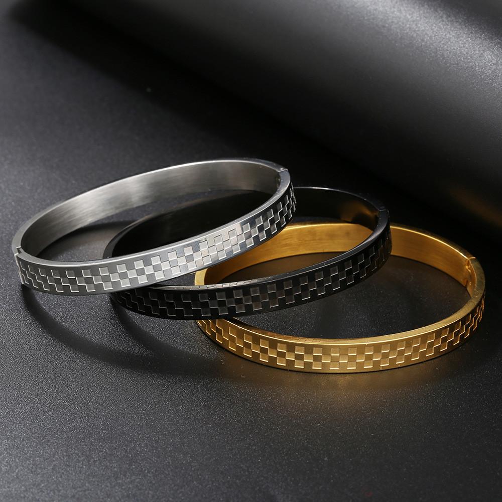 Titanium Steel Geometric Cuff Bracelet For Men And Women Jewelry Gift For Travel Souvenir