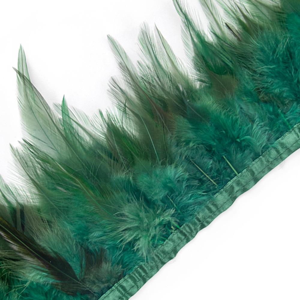 1 Meter Colorful Chicken Feather Tassel Decorated On Tape Chicken Feather With Sewing Fly Dress Lace Decoration