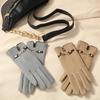 Women's Winter Korean Style Velvet-Lined Touchscreen Gloves - Cute, Warm, and Cold-Proof for Cycling and Driving