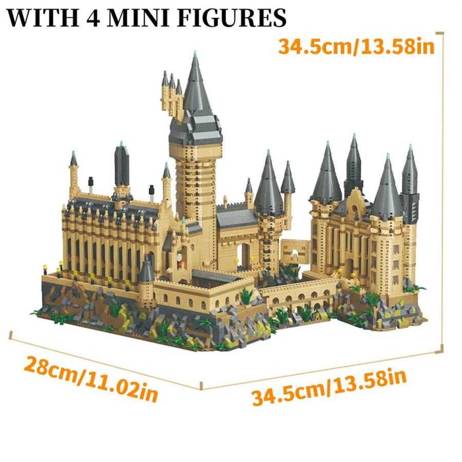 Non-Toxic Creative Medieval Magic Movie Castle School Moc Micro Bricks Architecture Palace Model Birthday Christmas Halloween Gifts