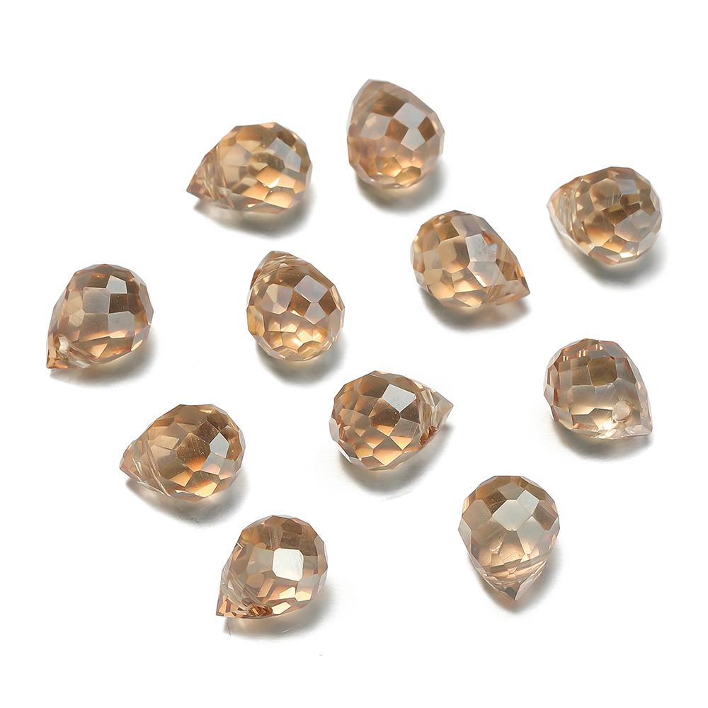 

10Pcs 6×7mm Crystal Droplet Shaped Glass Spacer Loose Beads for Handmade Earring Bracelet Jewelry Necklaces DIY Making шампанского