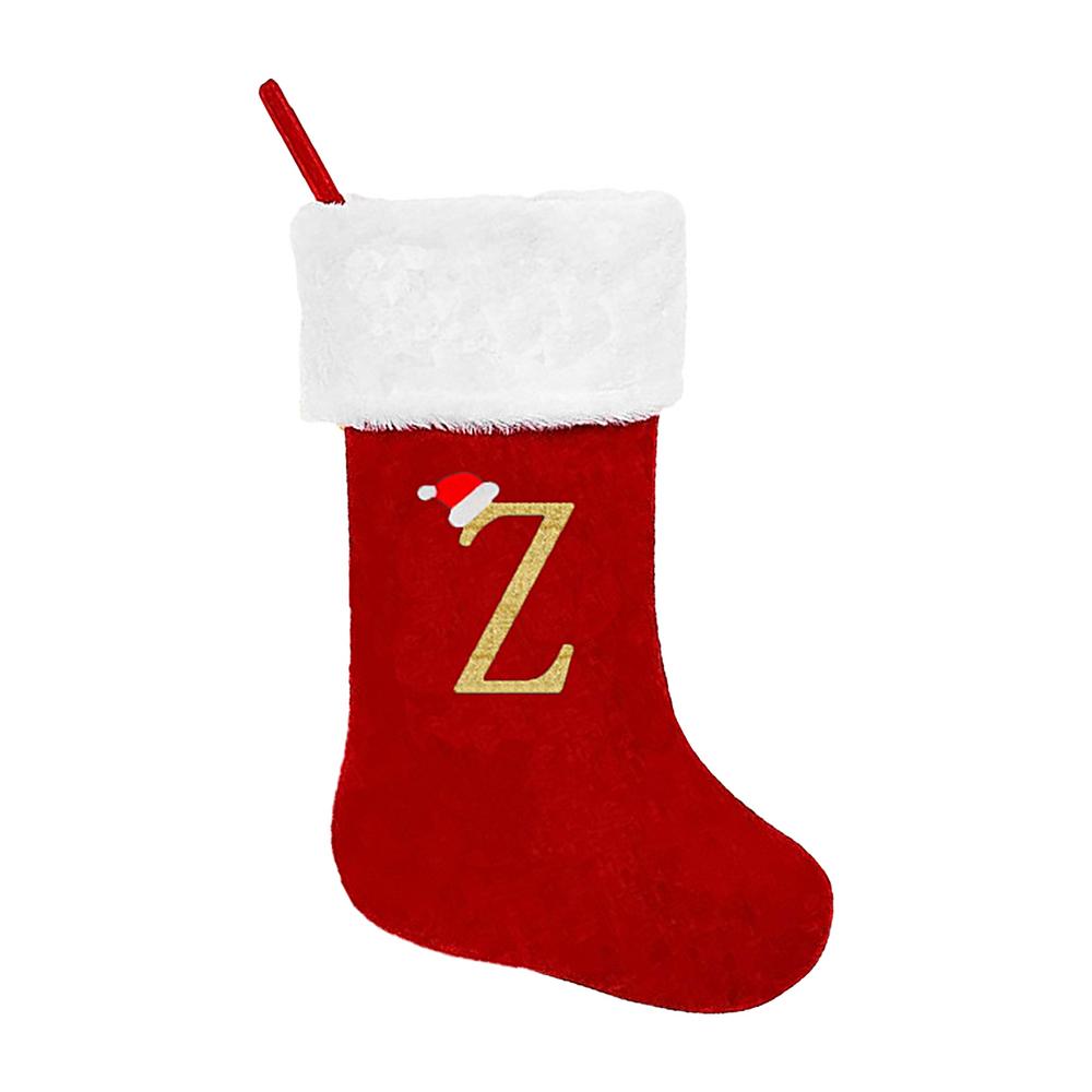 

Christmas Large Stockings Large Capacity Santa Stockings With A-Z Shapes Soft And Comfortable Christmas Socks Decorations For