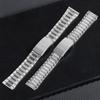 Universal Stainless Steel Watchband with Folding Buckle Metal Watch Strap Flat Mouth Silver Gold 12mm 14mm 18mm 20mm Wristband