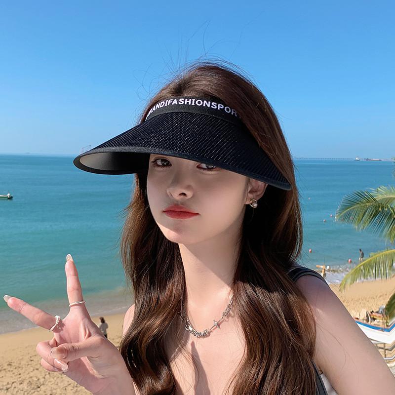 Summer Sun Protection Mesh Top Hat With Wide Brim For Casual Outdoor Activities