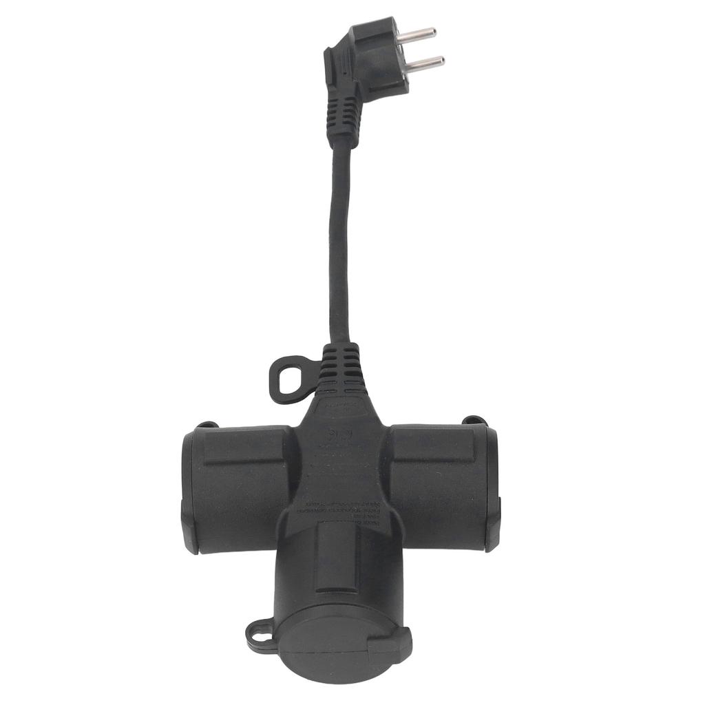 3 Way Socket Splitter IP44 Waterproof 3 AC Outlets Power Strip Extension Cable 14cm 1.5mm2 Cord