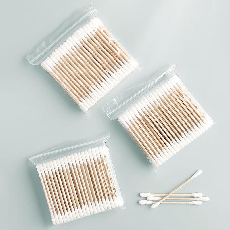 Bambusové vatové tyčinky s dvojím koncem: Multifunkční jednorázové odličovací a čisticí tyčinky do uší