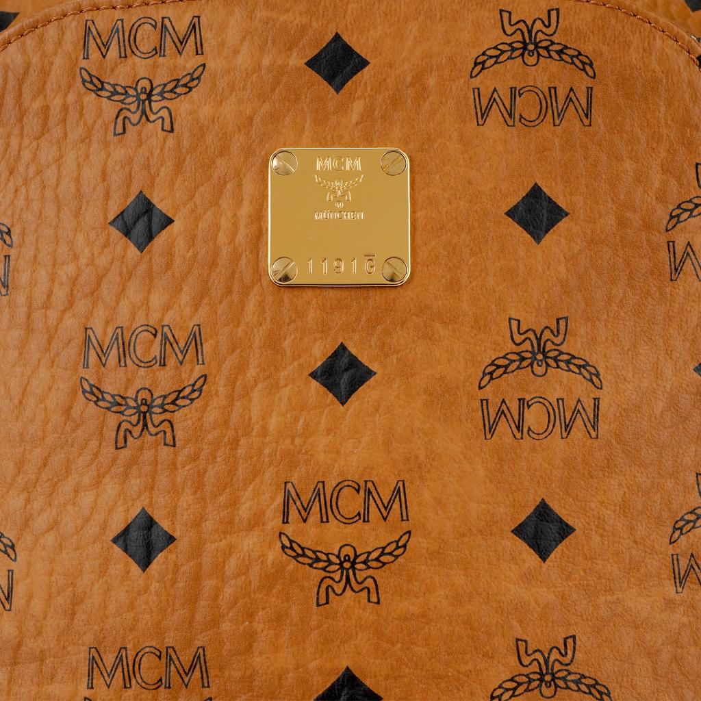 MCM Klassik Visetos Monogram Print Faux Leather Chest Bag Men bags Brown Cognac MMLBSKC01CO001