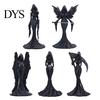 Dark Aesthetic Home Decor Gothic Faceless Witch Reaper Resin Statue, Vintage Black Robed Grim Figurine, Matte Scythe Figurine Desktop Ornament
