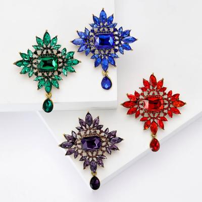 Mode Retro Kristallanhänger Brosche, Luxuriöse High-End Damen Anzug Kleid Korsage Nadel