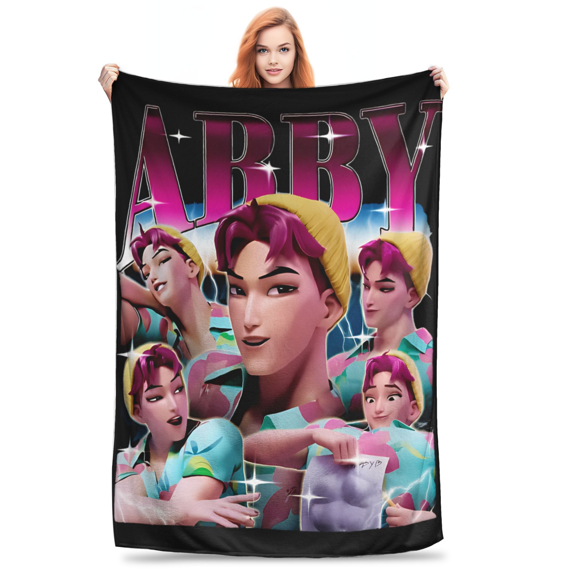 

Huntrix Abby Saja Boys Flannel Blankets Super Warm Throw Blanket for Outdoor Travel Office Fashion Bedspread Sofa Bed Cover 30x40in