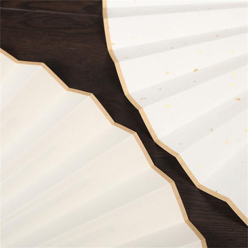 Rice Paper Folding Fan Blank Fan Paper Hand Fan Wedding Fan Decorative Painting Fan Blank Fan Kids