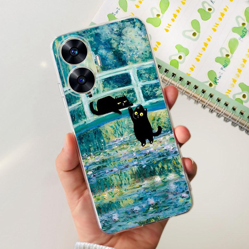 For Realme C55 Case RMX3710 Transparent Cover Fashion Patterns Soft Silicone Phone Cases For Realme C55 4G C 55 RealmeC55 Fundas