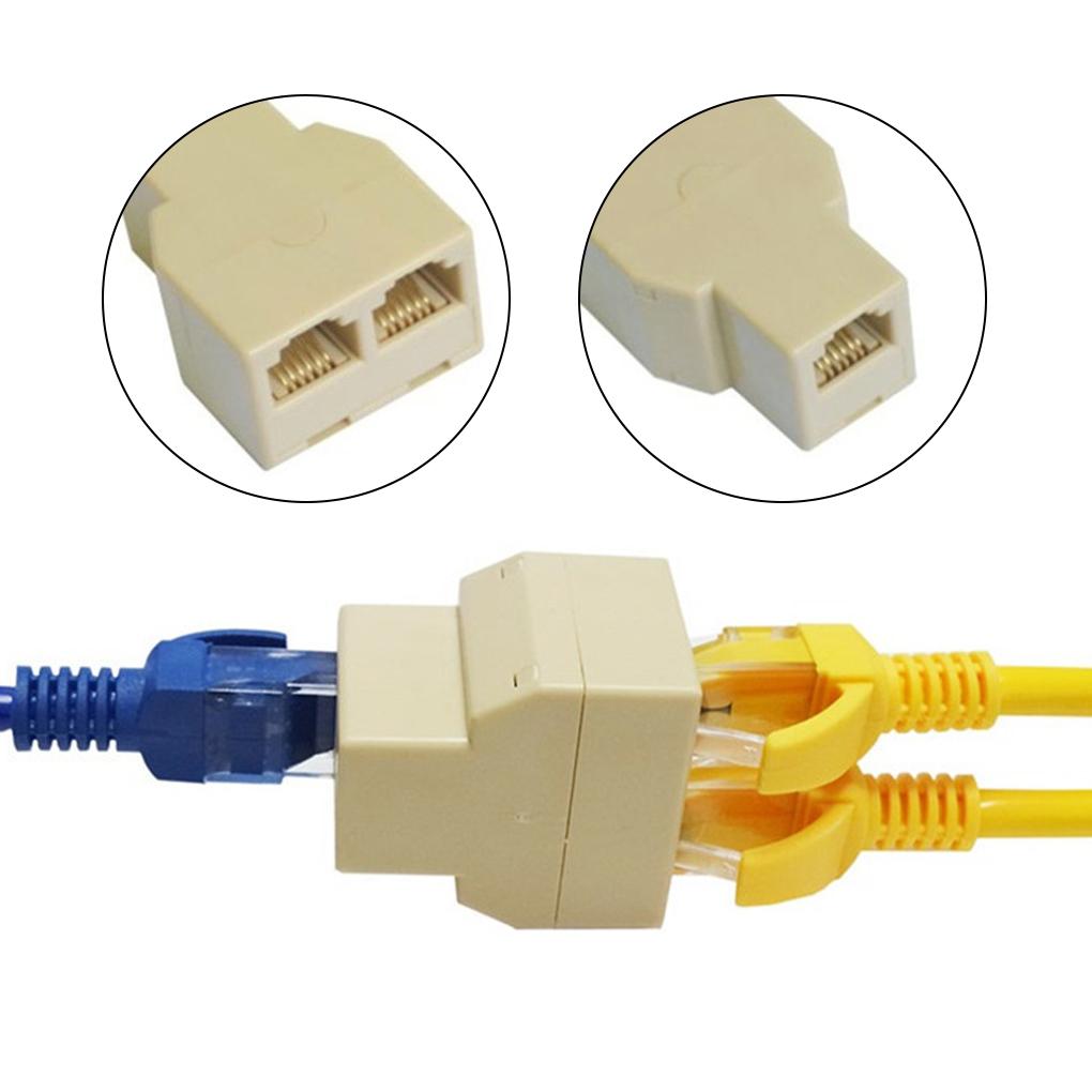 Splitter Adapter 2 In 1 Socket Ethernet Cable Extension Network Connector Office Coupler Interface Adapters Computer