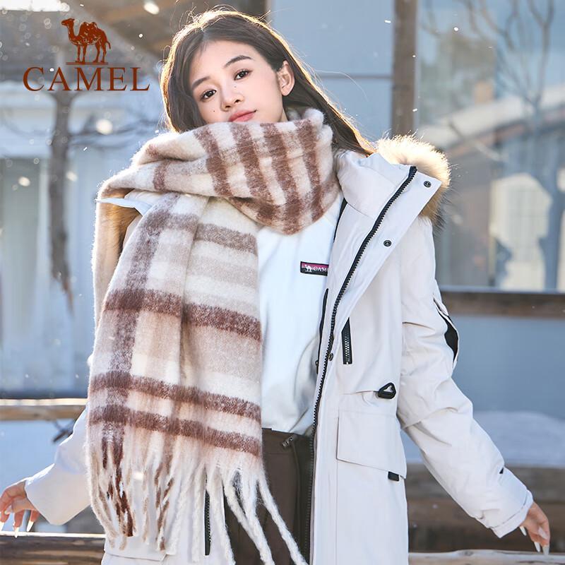 Camel Solid Color Versatile Winter Scarf & Shawl