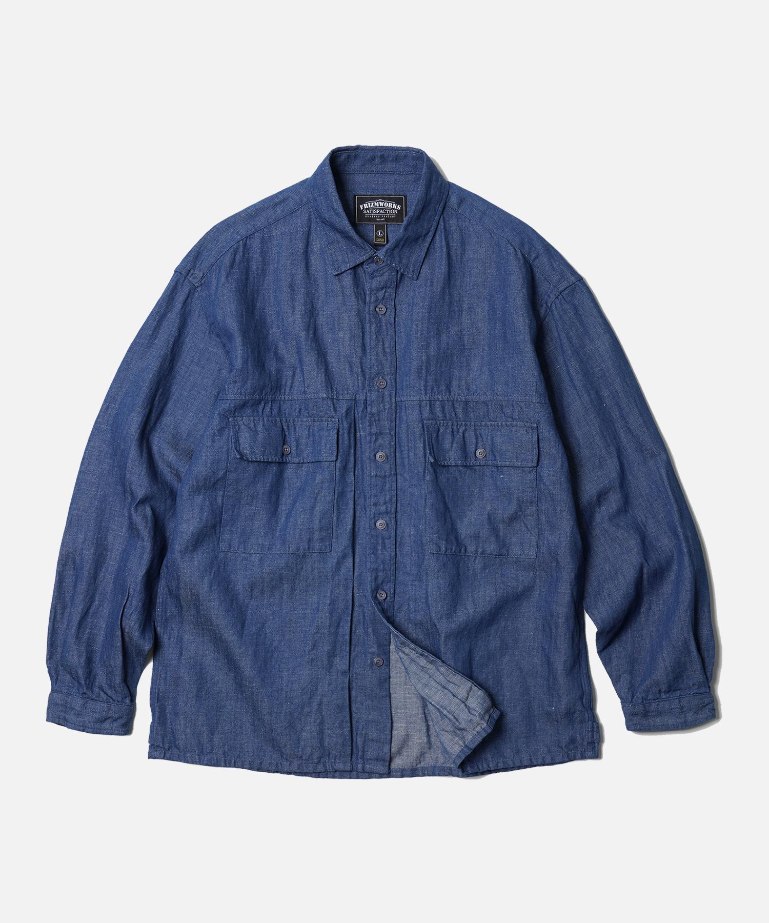 Prism Works Denim Trucker Oversized Shirt _ Blue Blue/L