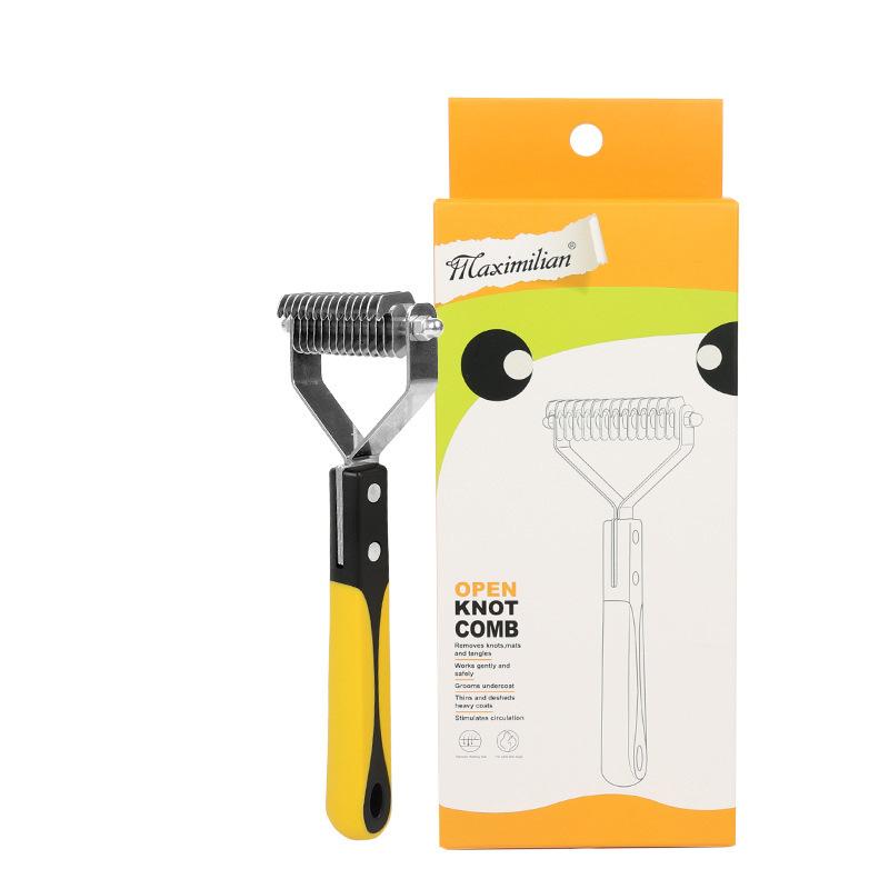 Pet comb Unknot open knot comb Y-shaped hair removal dog rake comb, walnut dog comb hair removal dog comb walnut knot comb