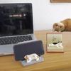 Ornamento Miniatura de Resina Porta Livros e Celular Gato Japonês Colorido