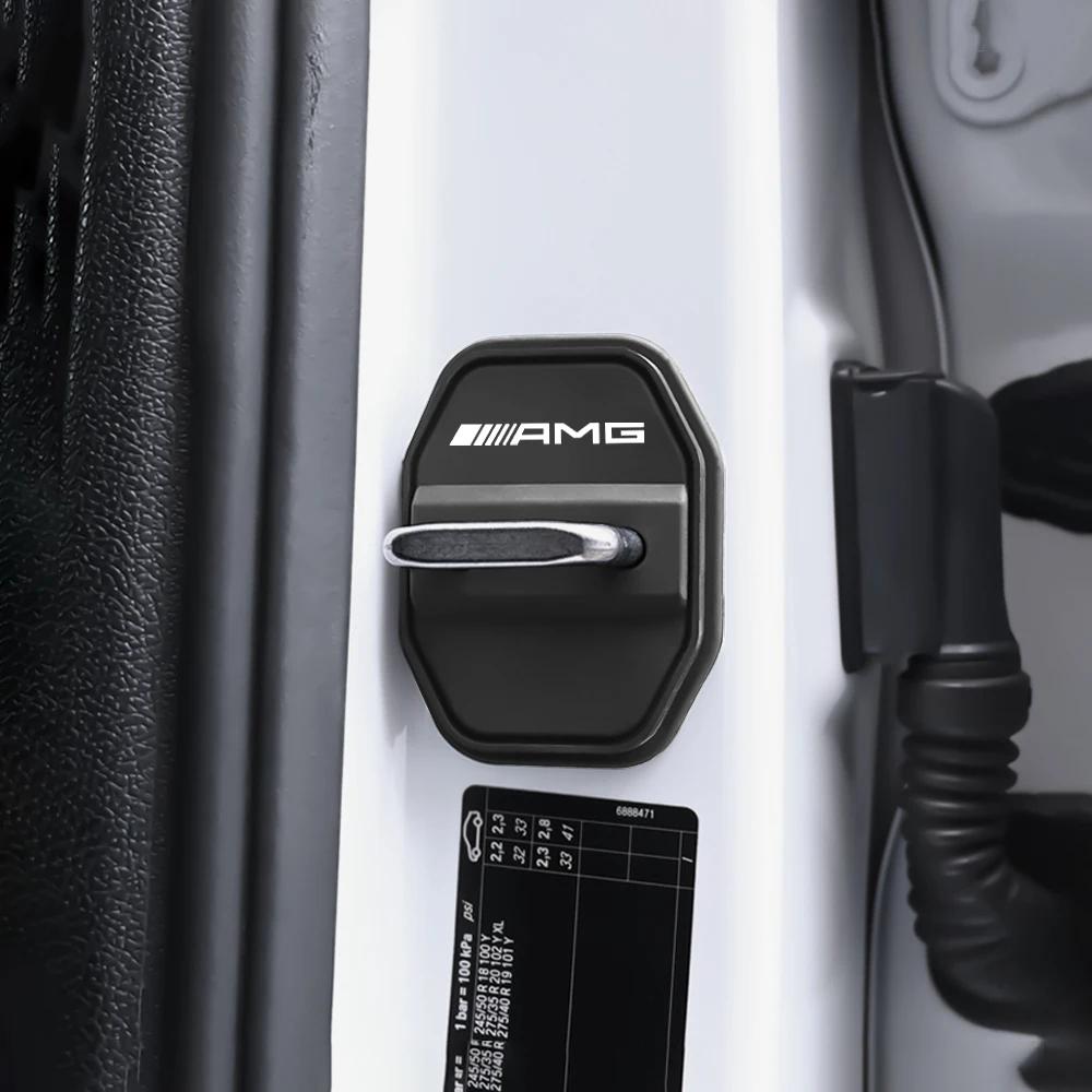 Naklejki Samochodowe 4 szt. Emblemat Samochodowy AMG Silikonowe Osłony Zamków Drzwi Naklejki Ochronne Do Mercedes Benz Klasy A B C E R G CLA GLC GLA W20