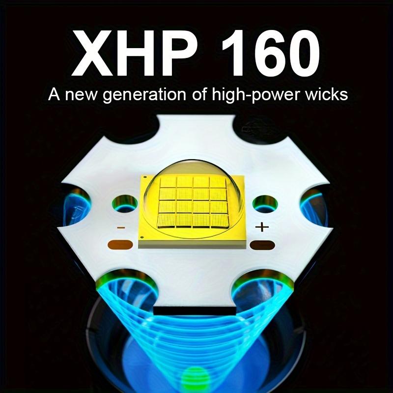 Ultra High Power XHP160 Rechargeable LED Flashlights, Outdoor High Power LED Lantern, 18650/26650 Battery Hand Torch 5 Modes 16-Cores XHP160 Lamp