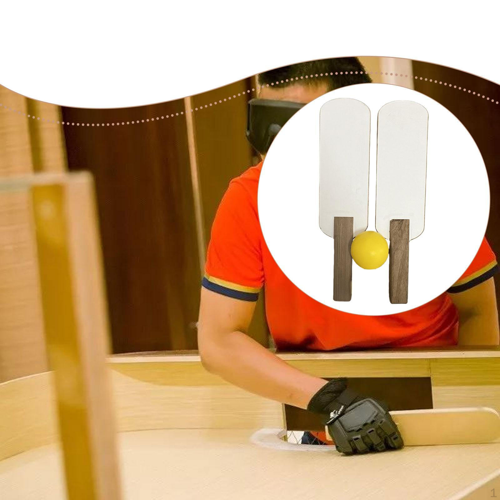 

2 Pieces Sightless Table Tennis Racket Ornament Supplies Indoor Outdoor Use 1 Ball