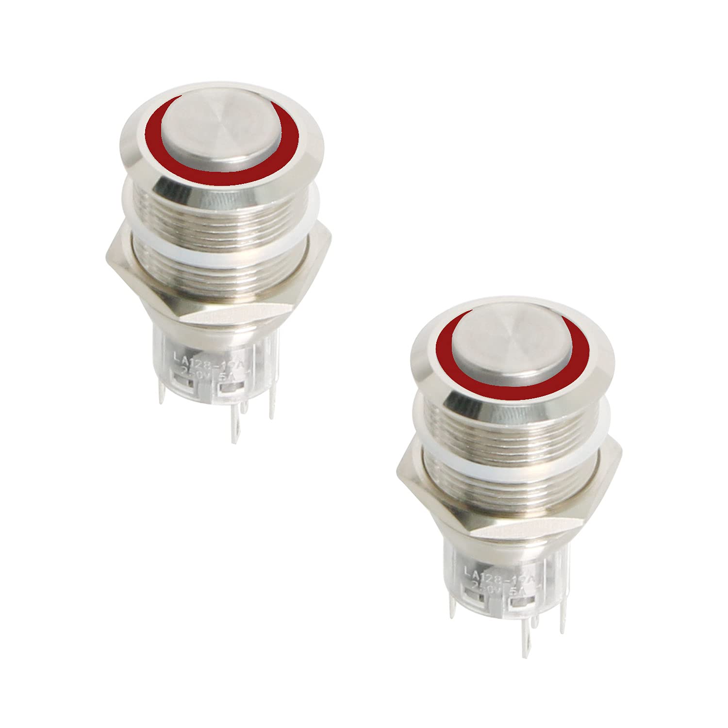 

Ohamtes Momentary Push Button Switch 3V 6V Waterproof Stainless Steel Metal 3/4 Mounting Hole 3V ~ 6V /
