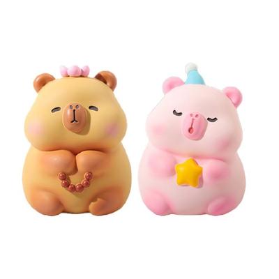 Medium Sized Piggy Banks for Children Resins Kapibara Animal Shape Money Coin Banks for Saving and Desktop Decoration