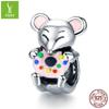 S925 Sterling Silver Mouse Beaded Bracelet - DIY Jewelry Accessories SCC1318