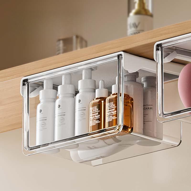 Drawer Style Storage Box Under The Mirror Cabinet Transparent Wall Mounted Storage Rack Cosmetic Sorting Rack