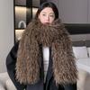 New Fashionable Effortless Retro-style Oversized Scarf - Women's Double-sided Thickened Plush Neck Warmer for Winter Women's Scarves