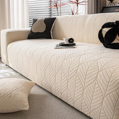New Retro Style Polar Fleece Sofa Cover and Fitted Combination Anti Slip Thickened Fabric Sofa Cushion