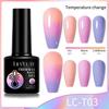 LILYCUTE 7ml Thermal Gel Nail Polish 3 Layers Temperature Shiny Color Changing Semi Permanent Soak Off UV Gel Polish Varnish Base Top Gel Nail Art DIY