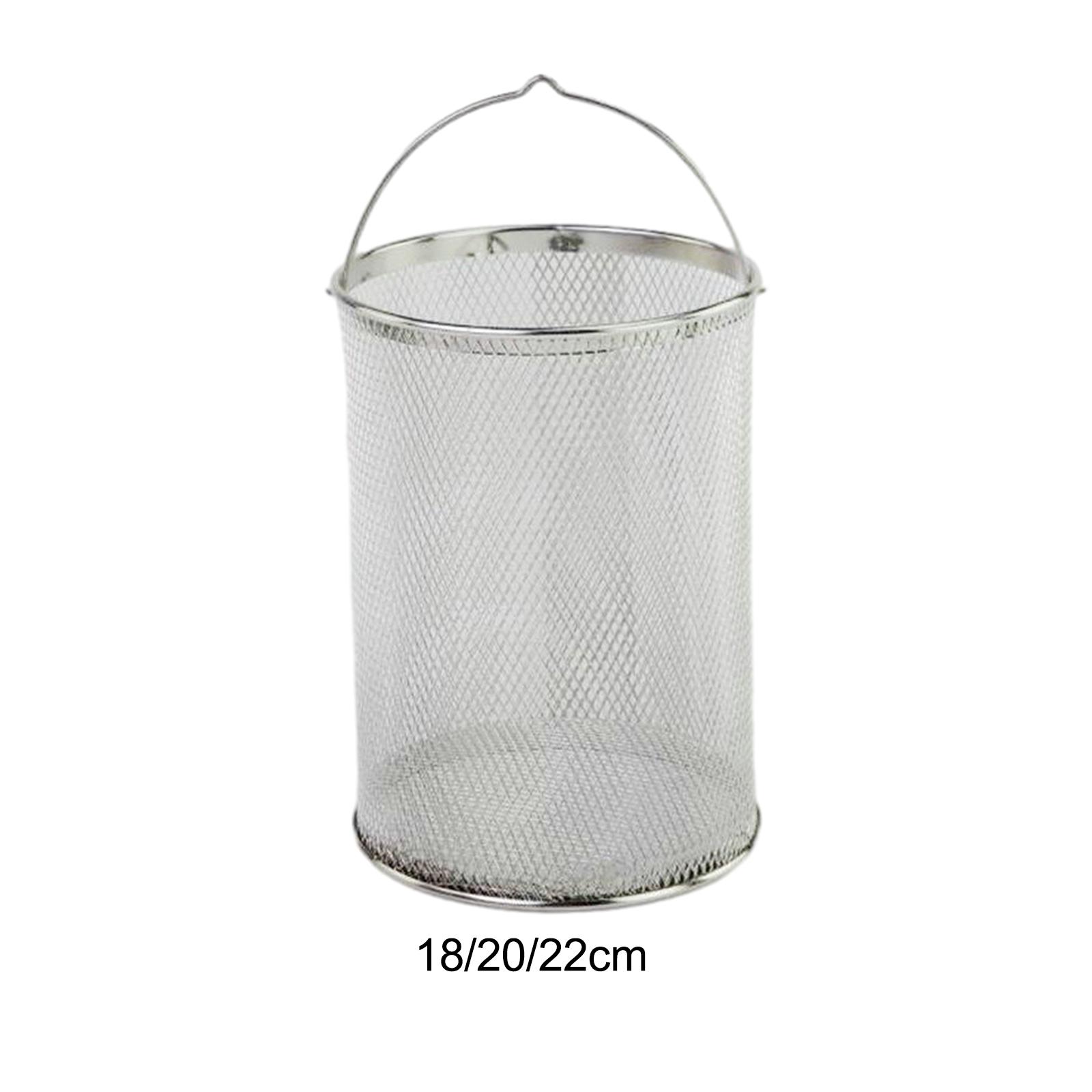 

Stainless Steel Fry Basket Kitchen Pasta Strainer Round Mesh Vegetable Fruit Filter Basket for Pasta Frying Cooking 18cm