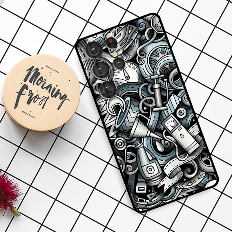 Automobile Spare Parts Car Engine Case For Samsung Galaxy S24 FE S20 FE S21 S22 S23 S24 S25 Ultra S9 S10 S25 Plus Phone Cover
