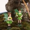 2 Stück Lustige Fee Junge und Mädchen Statue, Feengarten Zubehör, Harz Skulptur für Mikrolandschaft Blumentopf Rasen Hof Garten