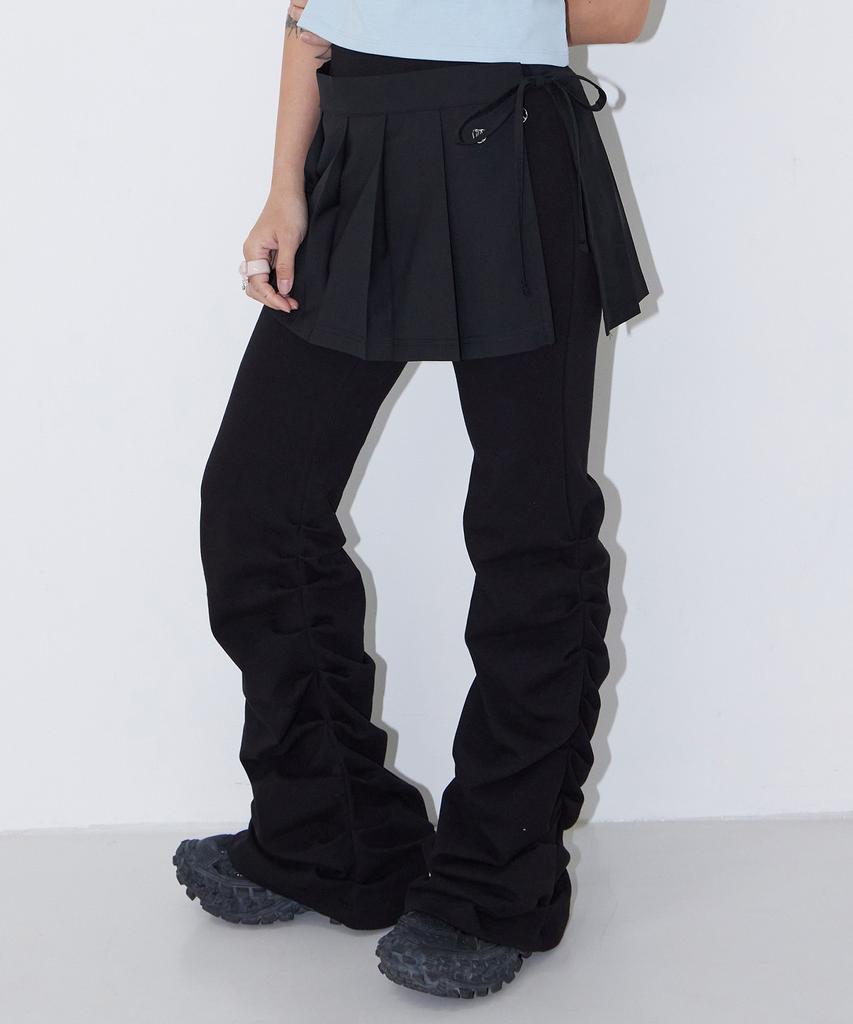 Faike Giselle Pleated Wrap Skirt_Black