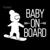 16x12cm BABY AAN BOORD Snowboard Waterdichte Auto Styling Raamsticker Decal