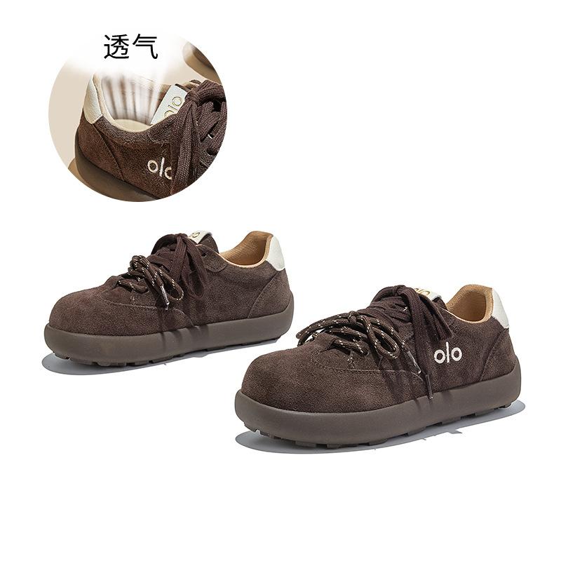 

Leather platform German training shoes women s shoes spring new heightening white shoes women s casual board shoes sports Forrest Gump shoes 40 колір темно кави
