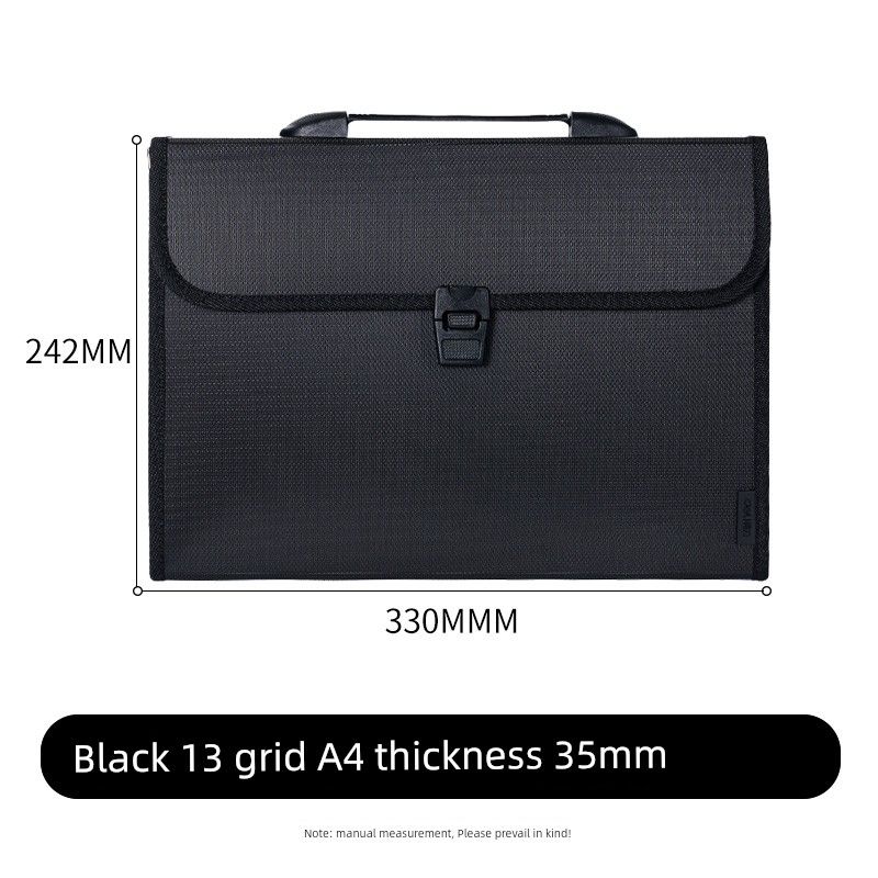 Bill Invoice Resume Loose-Leaf Binder Student Test Paper Buggy Bag Test Paper Clip Collection Office Supplies Classification Insert Folder Storage 5555-Black