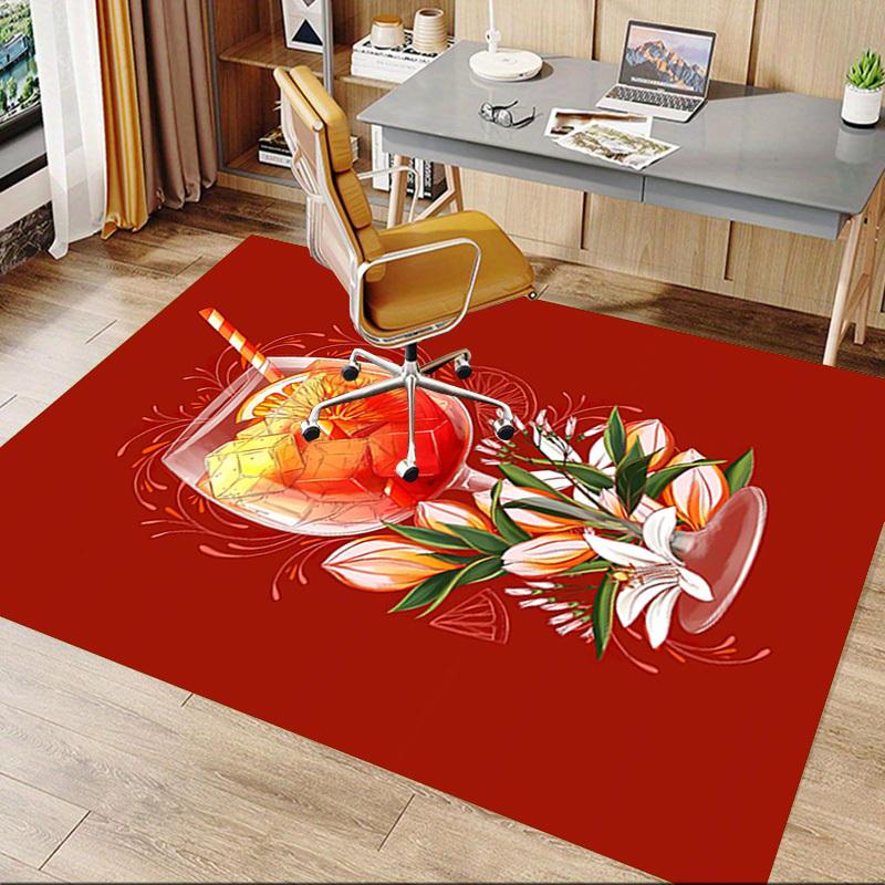 1PC Cocktail Flowers Extra Large Non Slip Floor Carpet, Office, Family, Bedroom, Studio Large Area Rug Indoor Rugs, Vibrant Colors