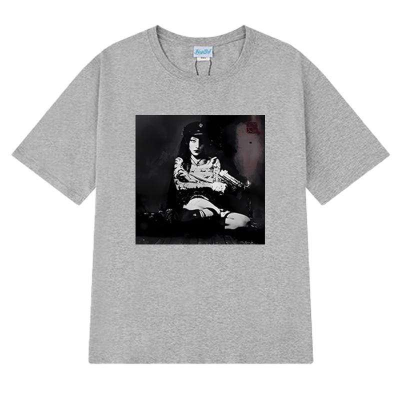 Horká zpěvačka YEULE Evangelic Girl Is A Gun Album Tričko Pánské Dámské vintage Oversized trička s krátkým rukávem Unisex 100% bavlna Topy